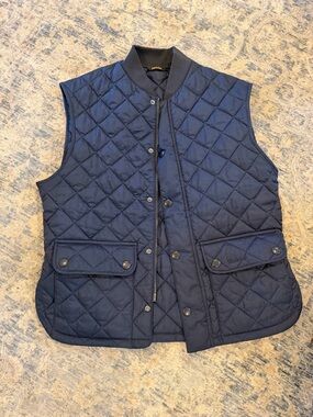 Barbour Quilted Navy Men's Vest with Snap Front